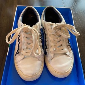 Tory Burch ruffle calf leather sneaker